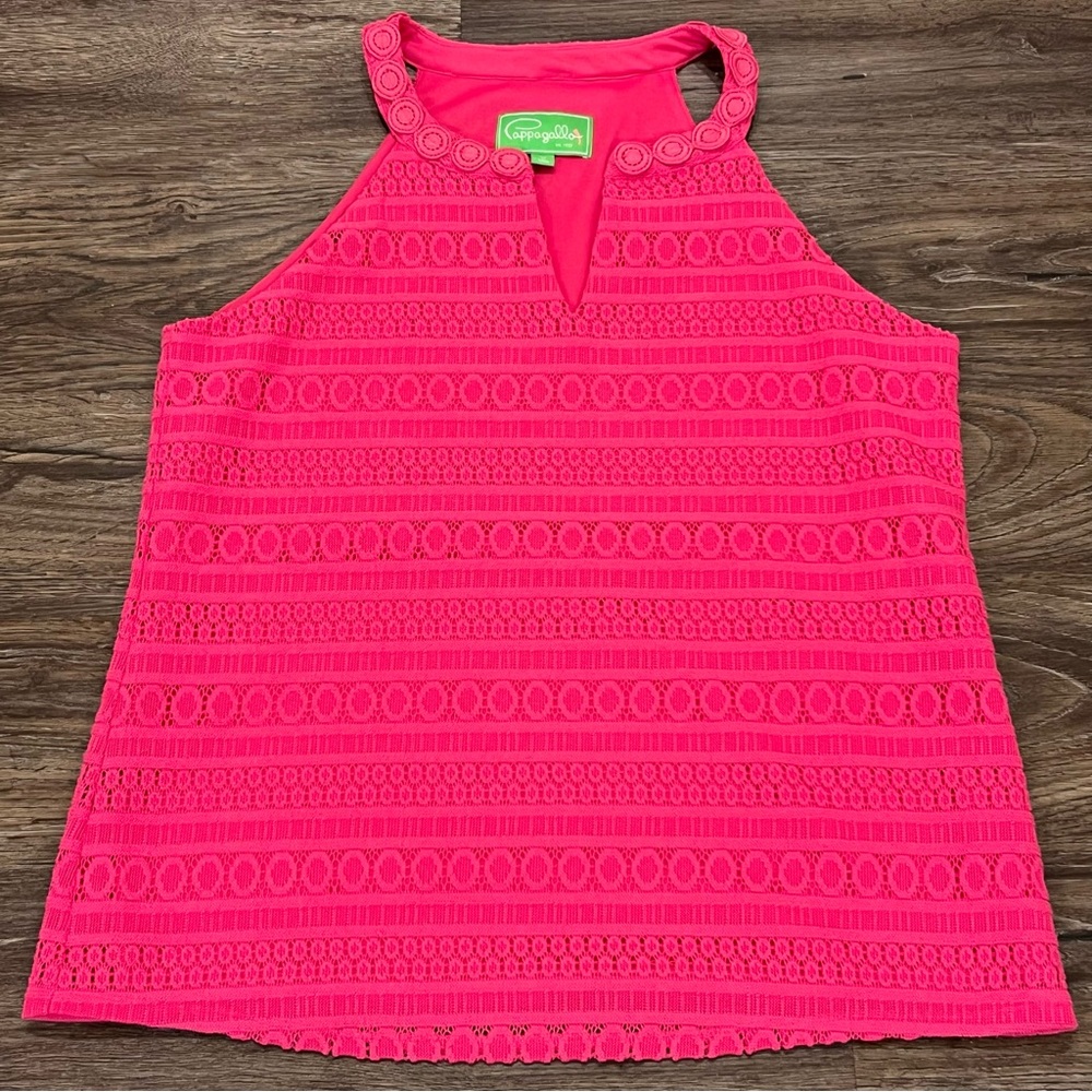 PAPPAGALLA Women’s Bright Pink Medium Lined Halter Tank